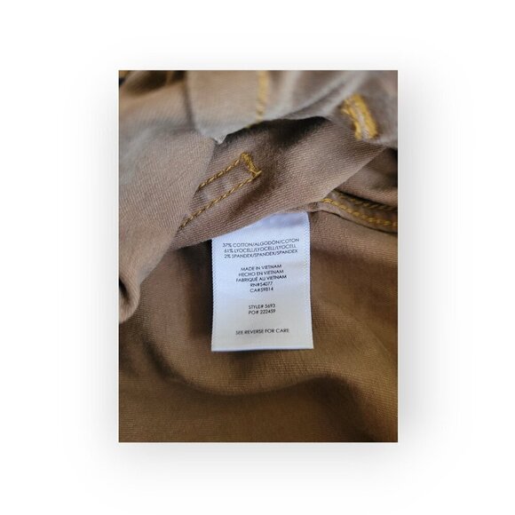 CAbi Discovery Cropped Stretch Belted Trousers Khaki Size 4 Utility Work Chic - Picture 12 of 15